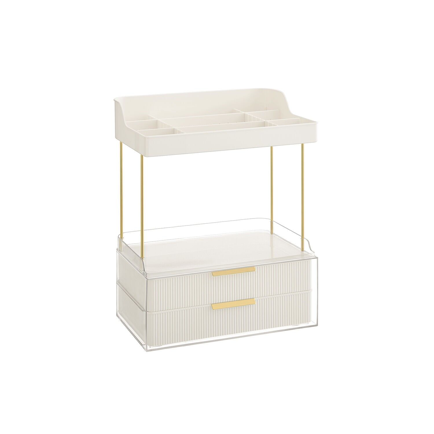 Organizer per trucco a 4 livelli 20 x 32 x 39,1 cm, bianco nuvola