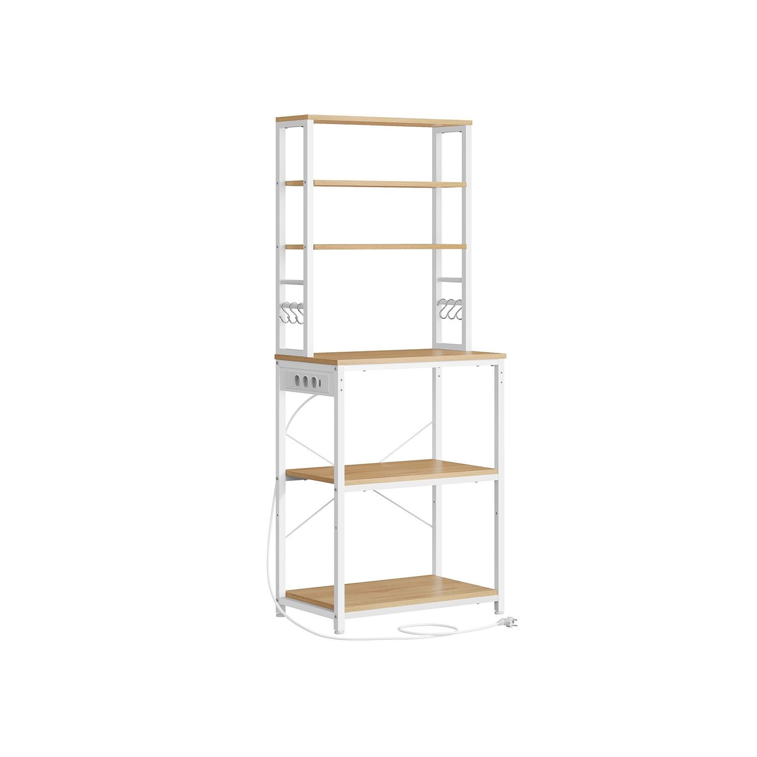 Étagère de cuisine avec prises Chêne Doré-Blanc Nuage - 40 x 80 x 167 cm 1 pièce