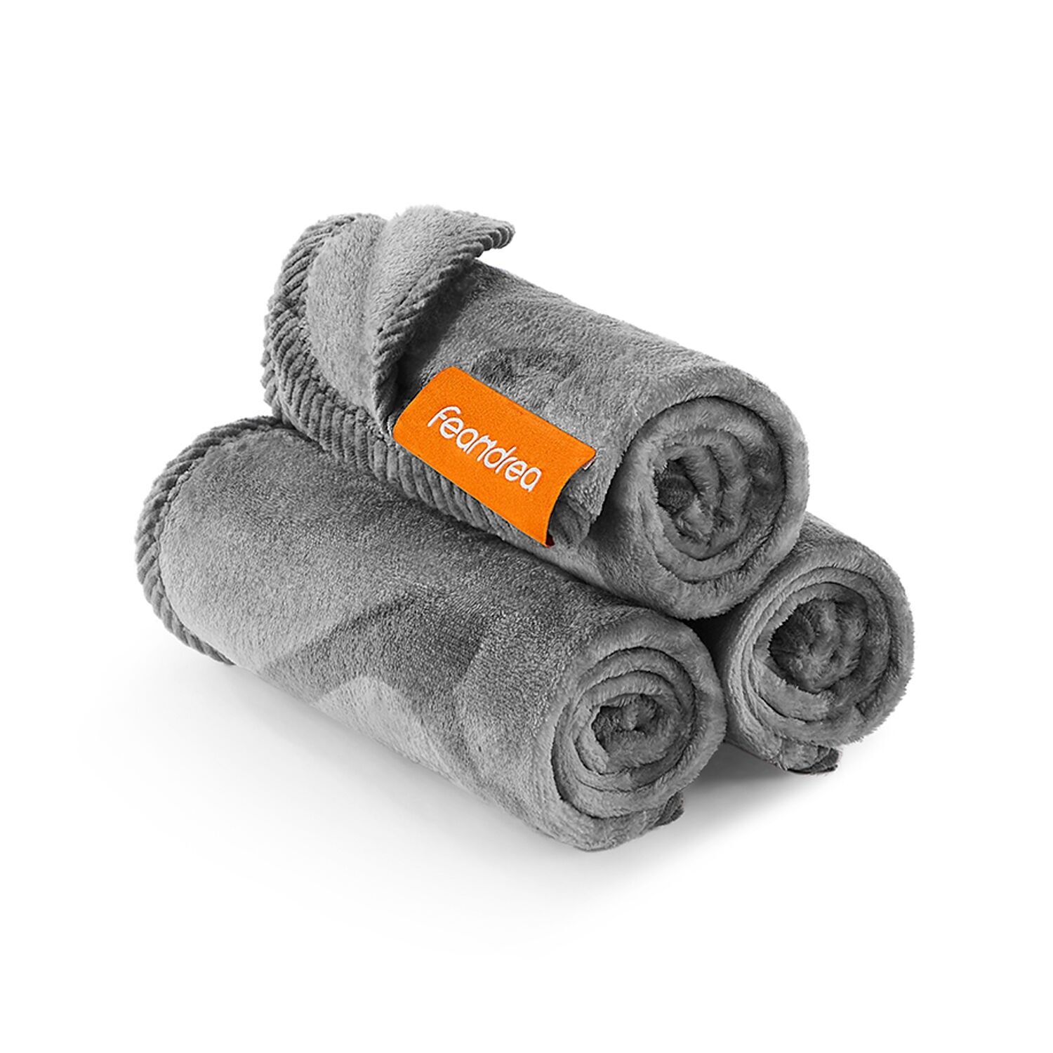 Set di 3 coperte per cani XS lavabili grigio ardesia - 60 x 40 cm