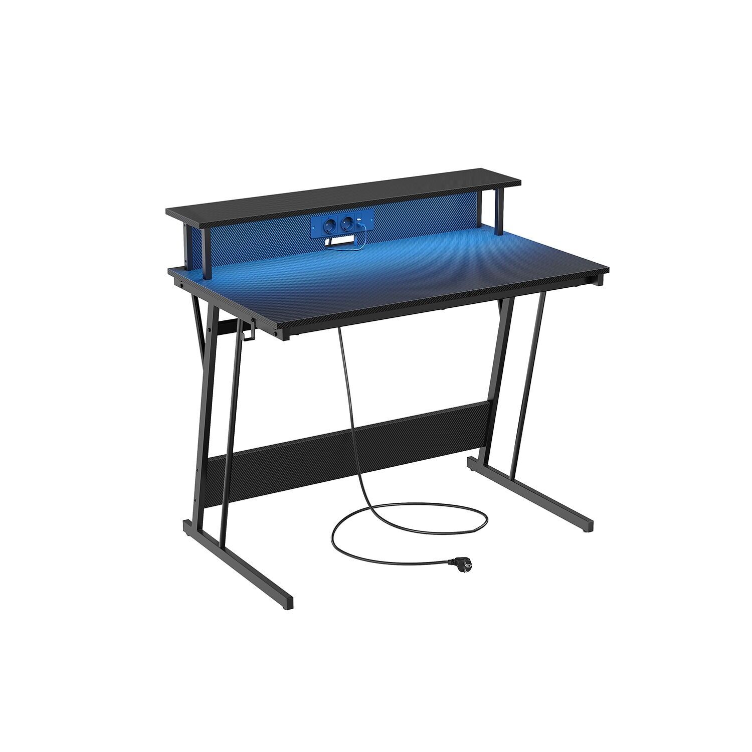 Scrivania con multipresa 60 x 100 x 76 cm rosso nero