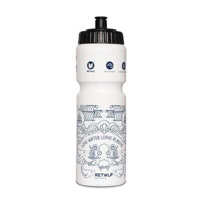 Biobased sportbottle 750 ml Bidon White ‘Ocean’