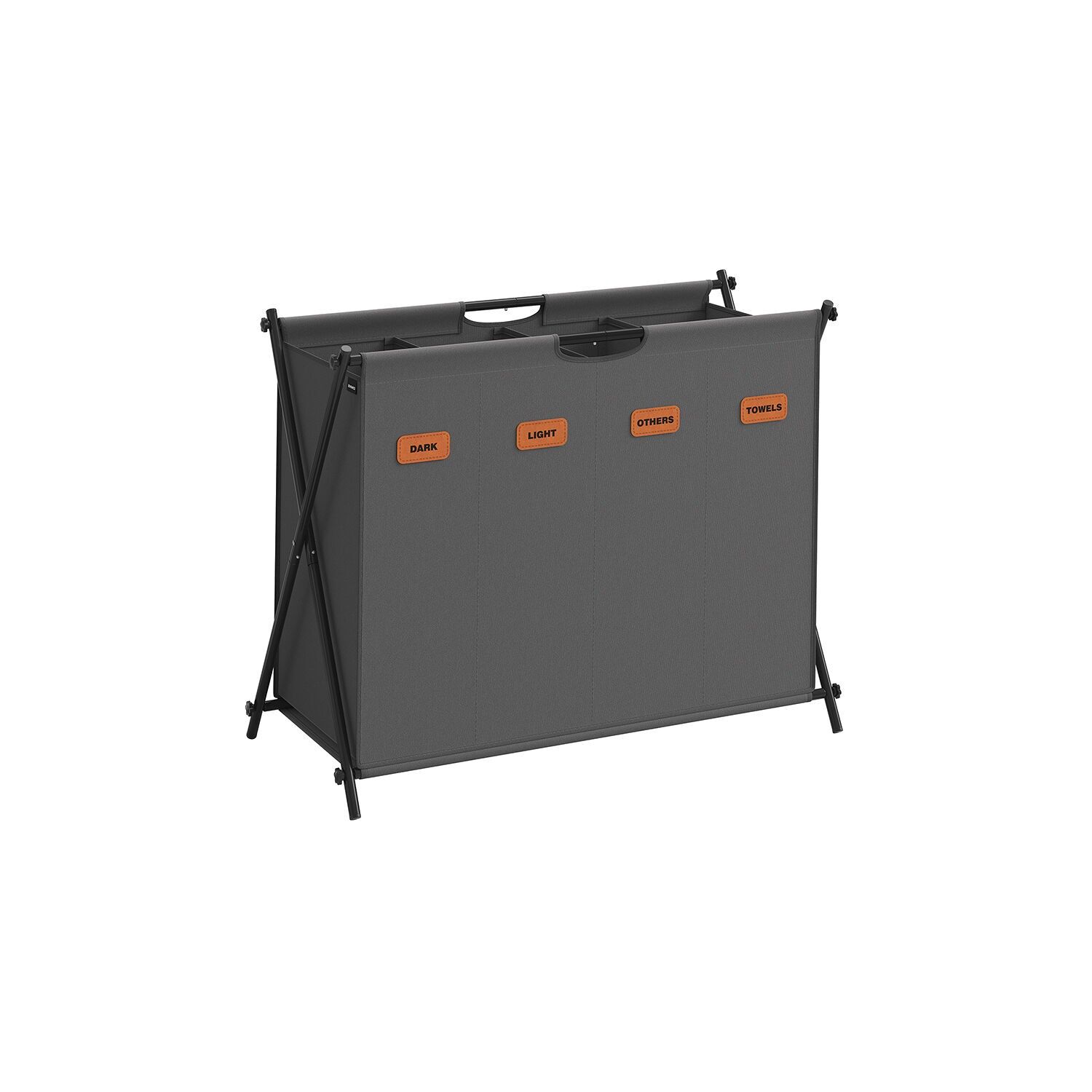 Cesto portabiancheria 155 litri con 4 scomparti grigio ardesia - 79,9 x 40 x 66 cm