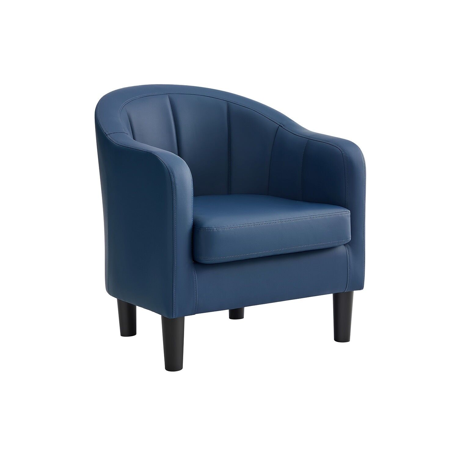 Fodera per poltrona moderna in similpelle blu scuro - 67,5 x 67 x 71 cm