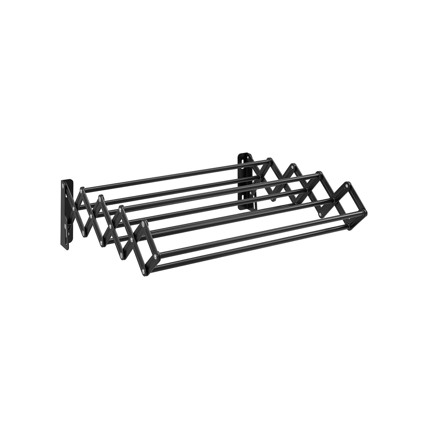 Stendibiancheria con struttura estensibile e pieghevole, nero - 40 x 42 x 12 cm