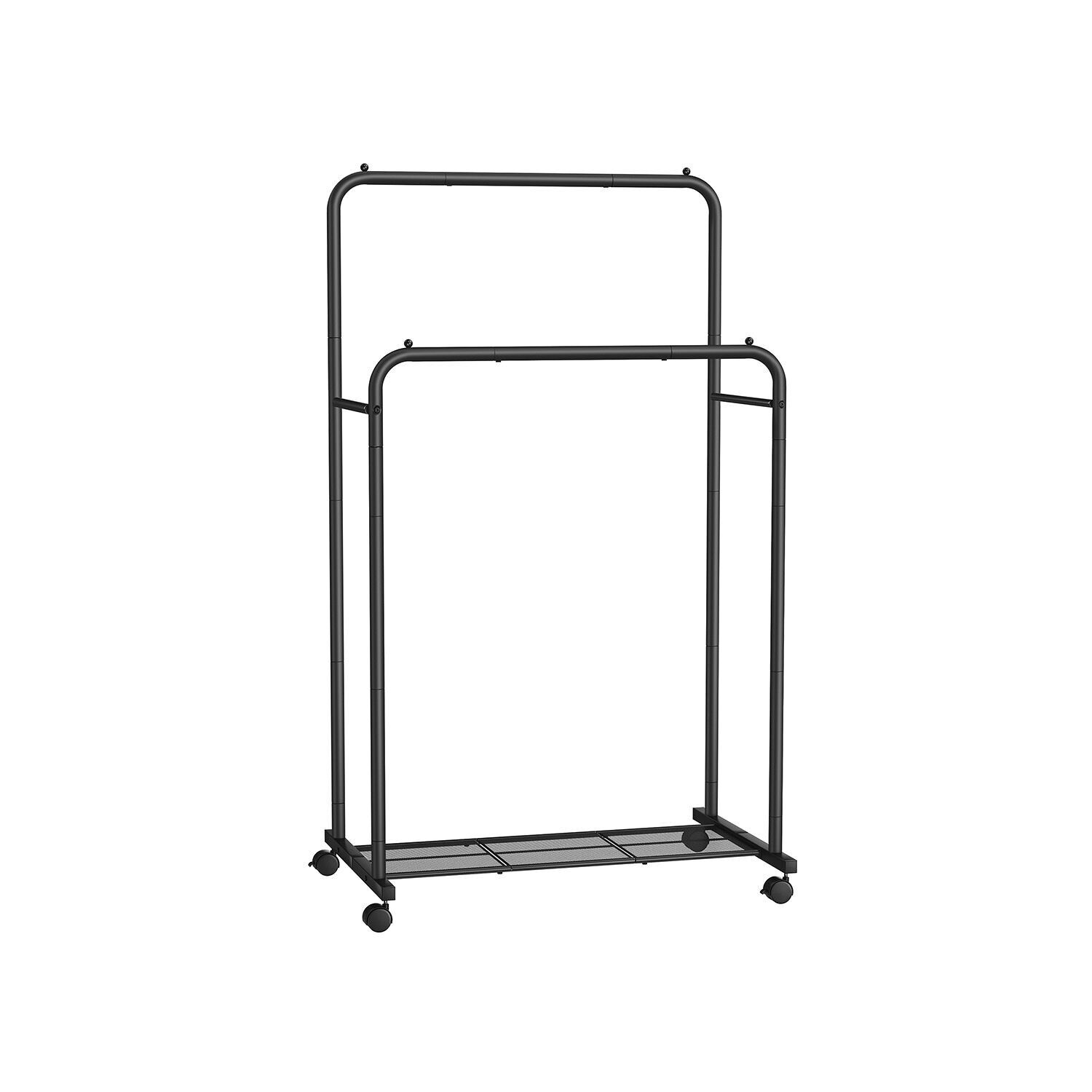 Scaffali colorati su ruote in metallo nero - 92,5 x 59,5 x 142 cm