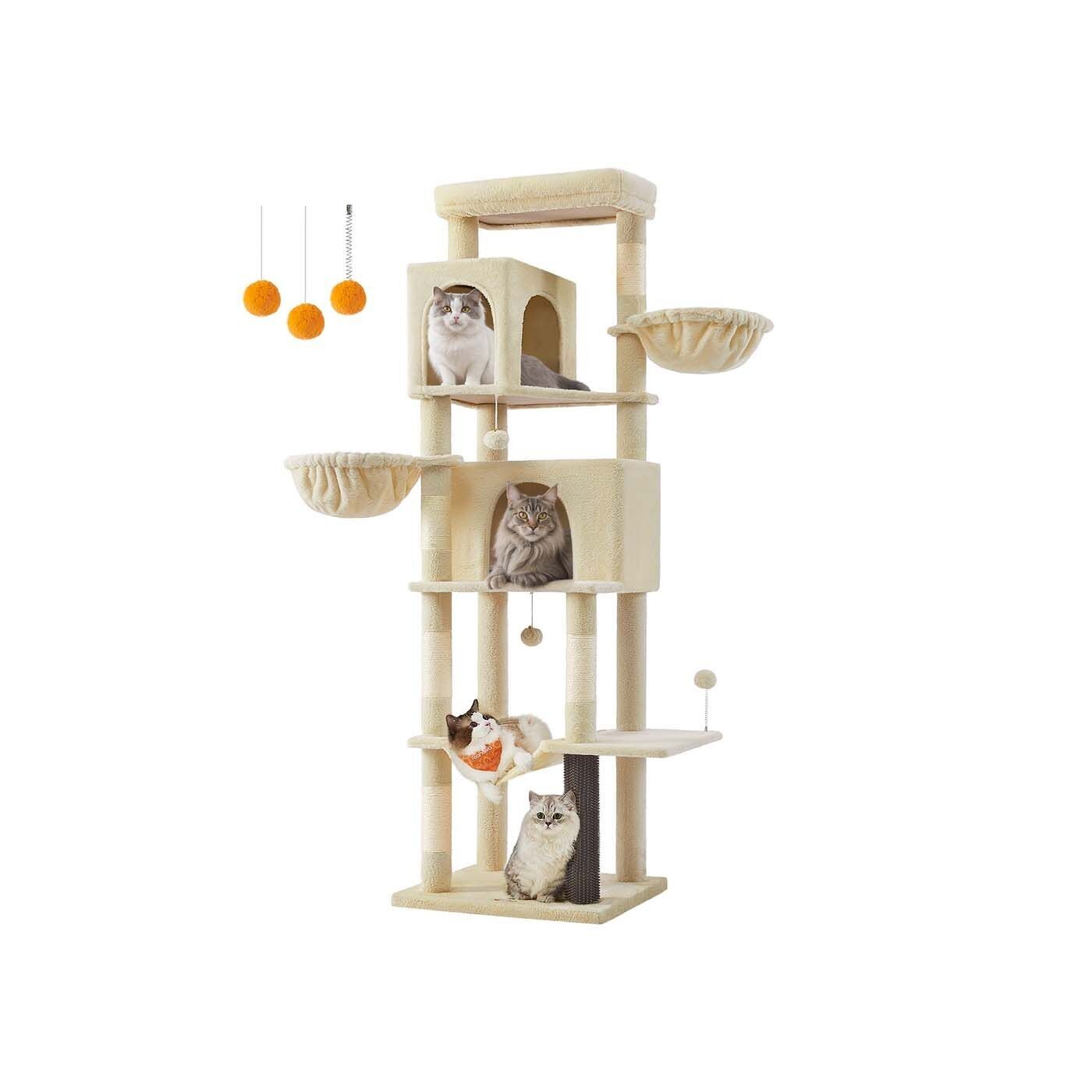 Tiragraffi alto 190,7 cm con 2 altezze e 2 piedi beige sabbia