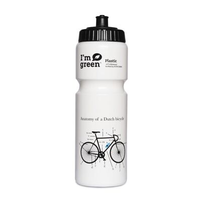 Biobasierte Sportflasche 750 ml Bidon White Fahrrad‘