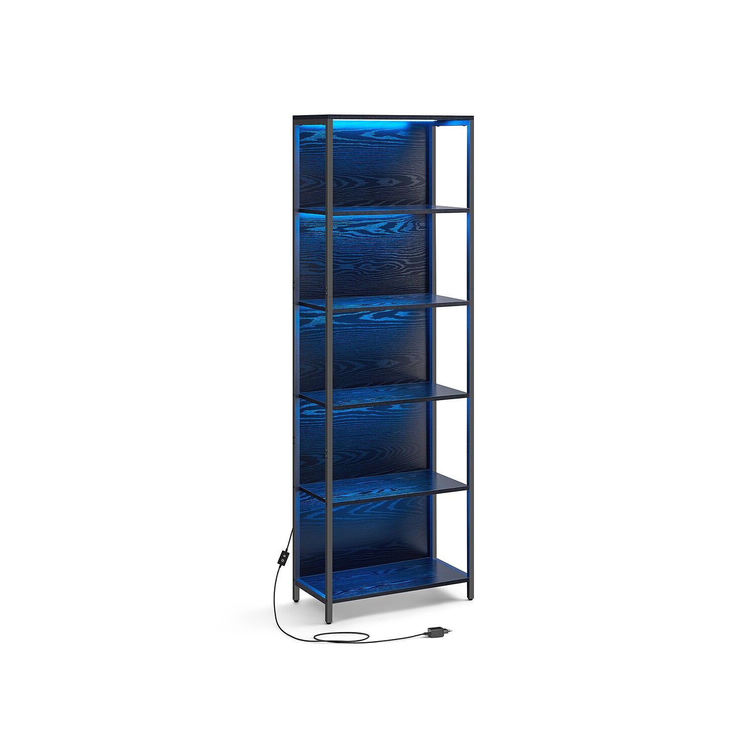 Libreria a 6 ripiani con illuminazione 30,3 x 60 x 178,6 cm
