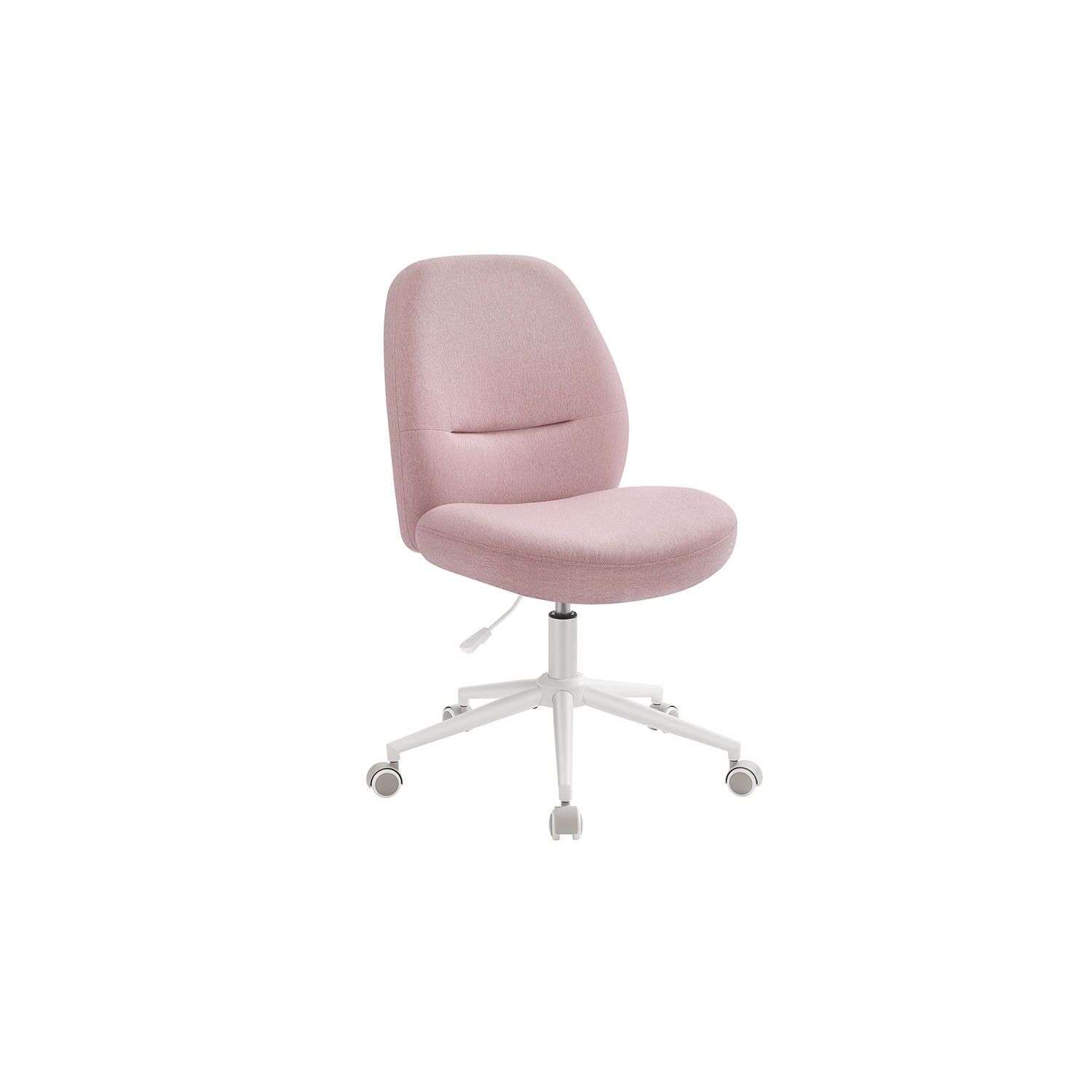 Sedia da ufficio con base e funzione dondolo rosa pastello - 54 cm