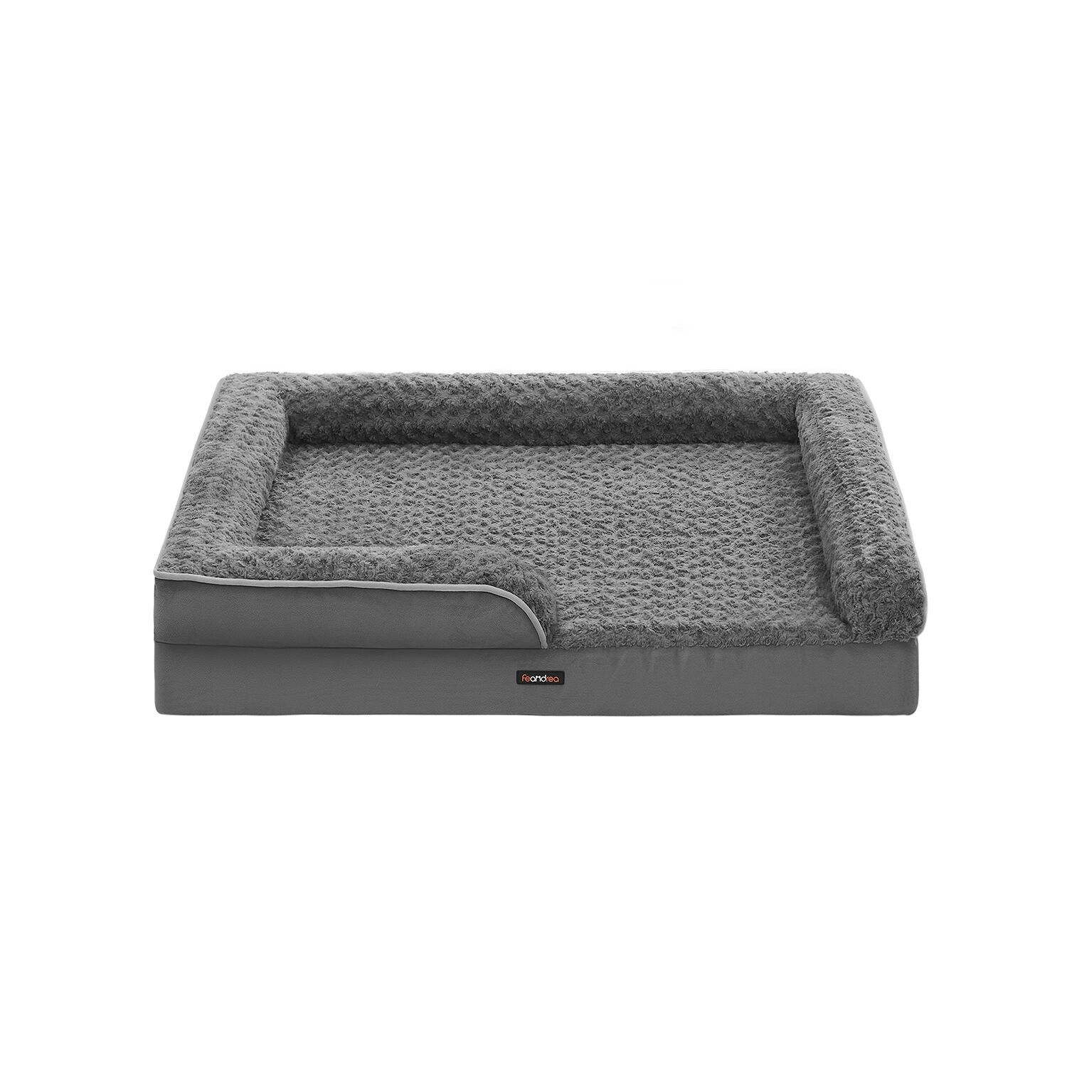 Letto ortopedico per cani con rivestimento in peluche, grigio ardesia – 71 x 58 x 16 cm