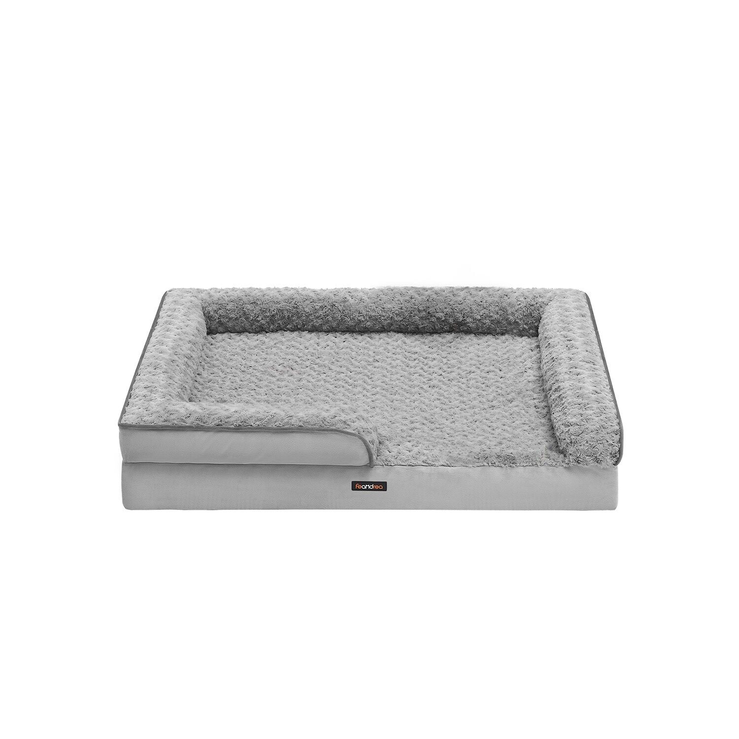 Letto ortopedico per cani con rivestimento in peluche, grigio tortora – 71 x 58 x 16 cm