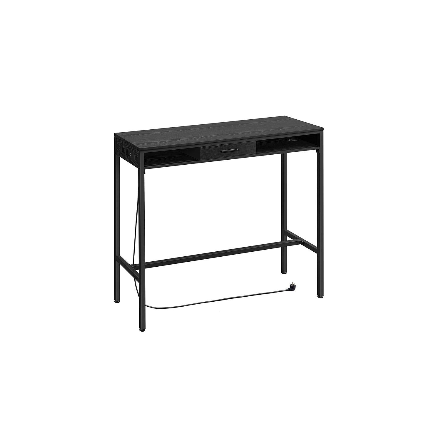 Tavolo da bar con cassetto 40 x 120 x 104,6 cm nero e bianco
