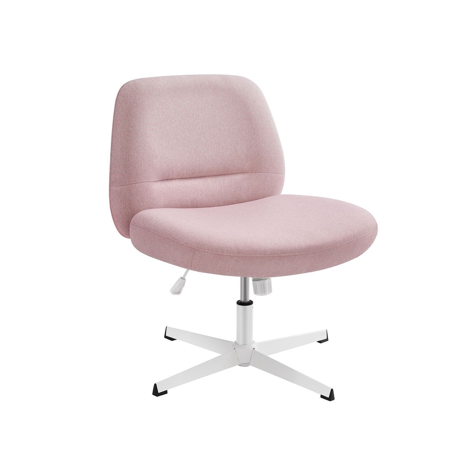 Sedia da ufficio con seduta curva e base a croce, rosa pastello – 49 cm