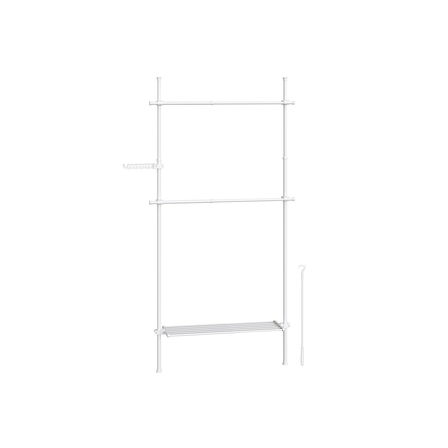 Appendiabiti alto fino al soffitto con spazio di archiviazione, bianco opaco - 33,5 x 84 x 208 cm