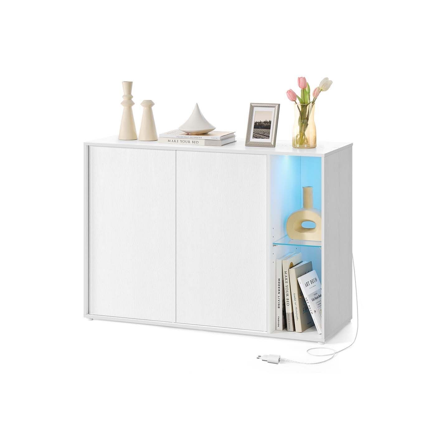Credenza con illuminazione Toolless Technology bianca - 39 x 100 x 71 cm