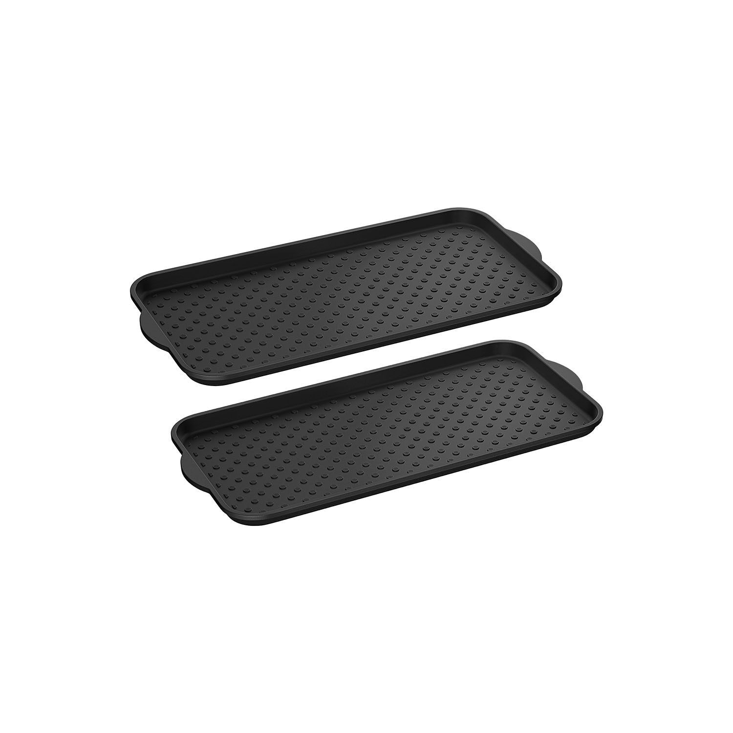 Scolascarpe, set da 2 con bordo regolabile in altezza, nero - 36,5 x 74,2 x 3,2 cm