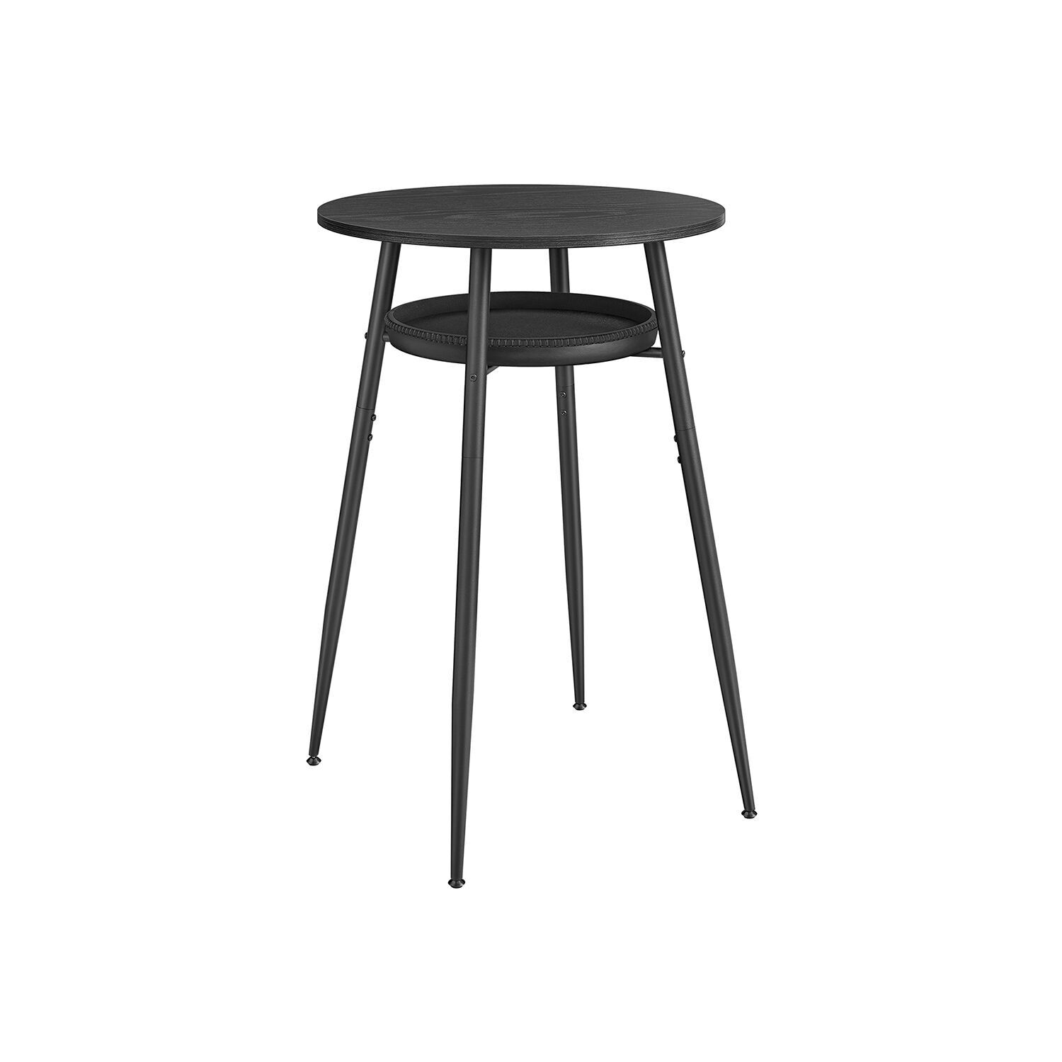 Tavolo da bar della collezione EKHO con spazio di archiviazione in stile moderno di metà secolo – 70 x 70 x 91 cm