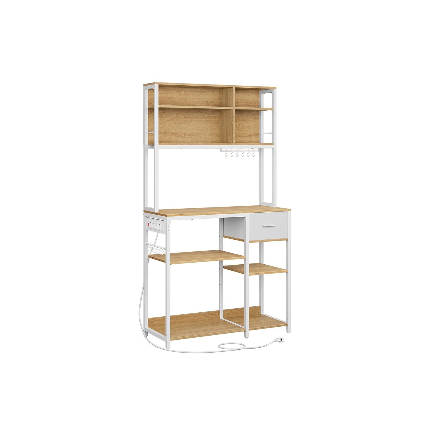 Mensola da cucina con prese e vaschette raccoglipolvere 40 x 100 x 180,4 cm 2 pz.