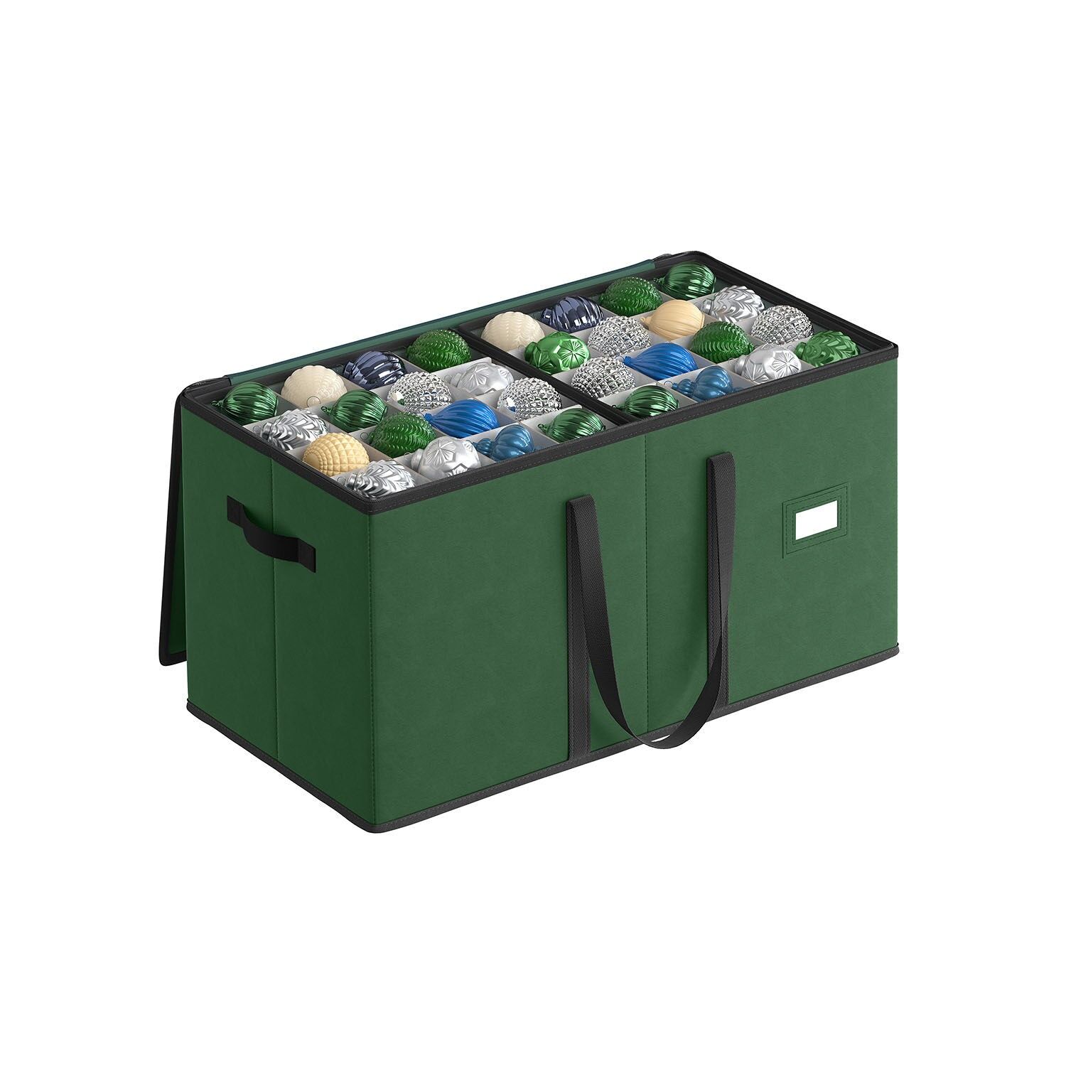 Scatola portaoggetti per palline di Natale con coperchio verde bosco - 7,6 cm