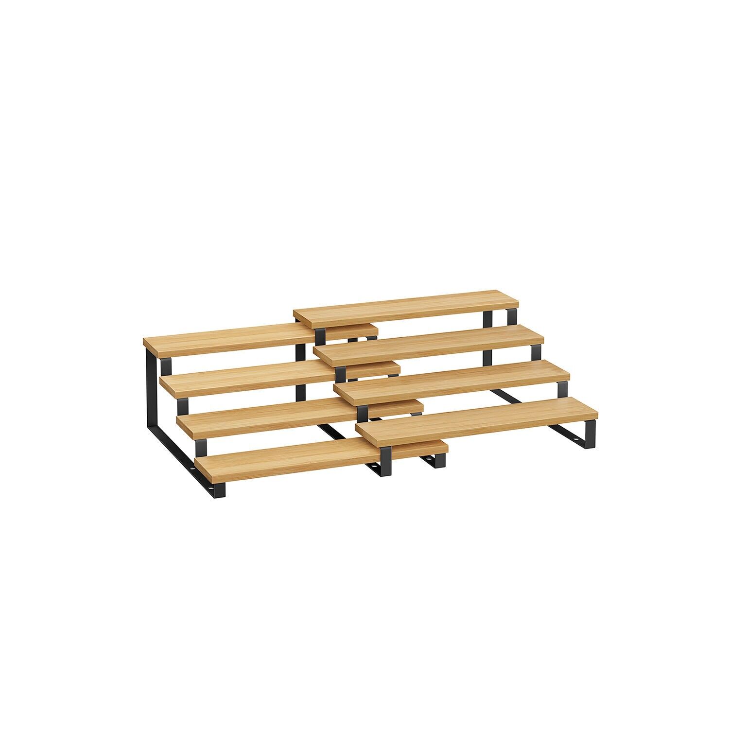 Set di 2 portaspezie con 4 ripiani, beige naturale e nero inchiostro - 31,9 x 32 x 14,8 cm