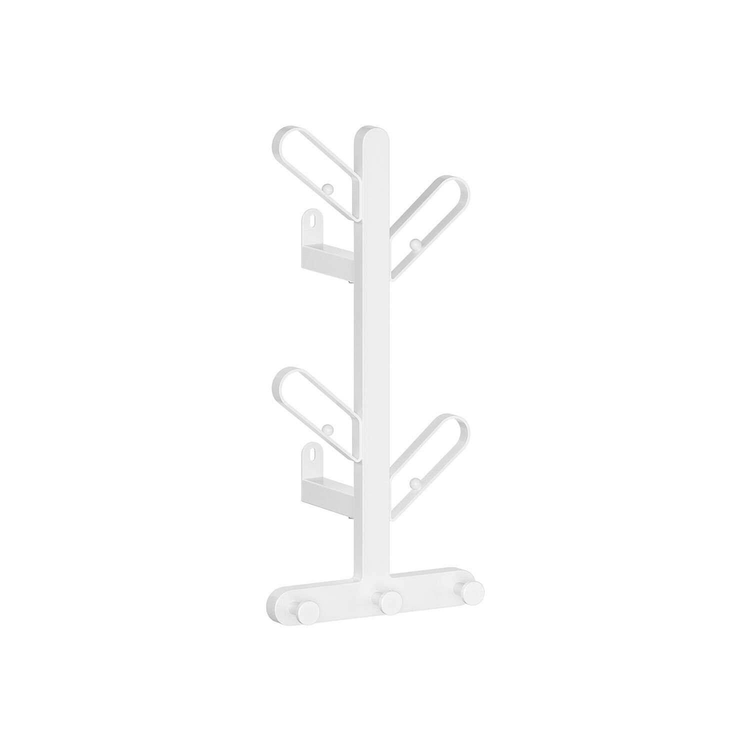 Appendiabiti da parete in legno con 7 ganci bianco - 13 x 19 x 41 cm