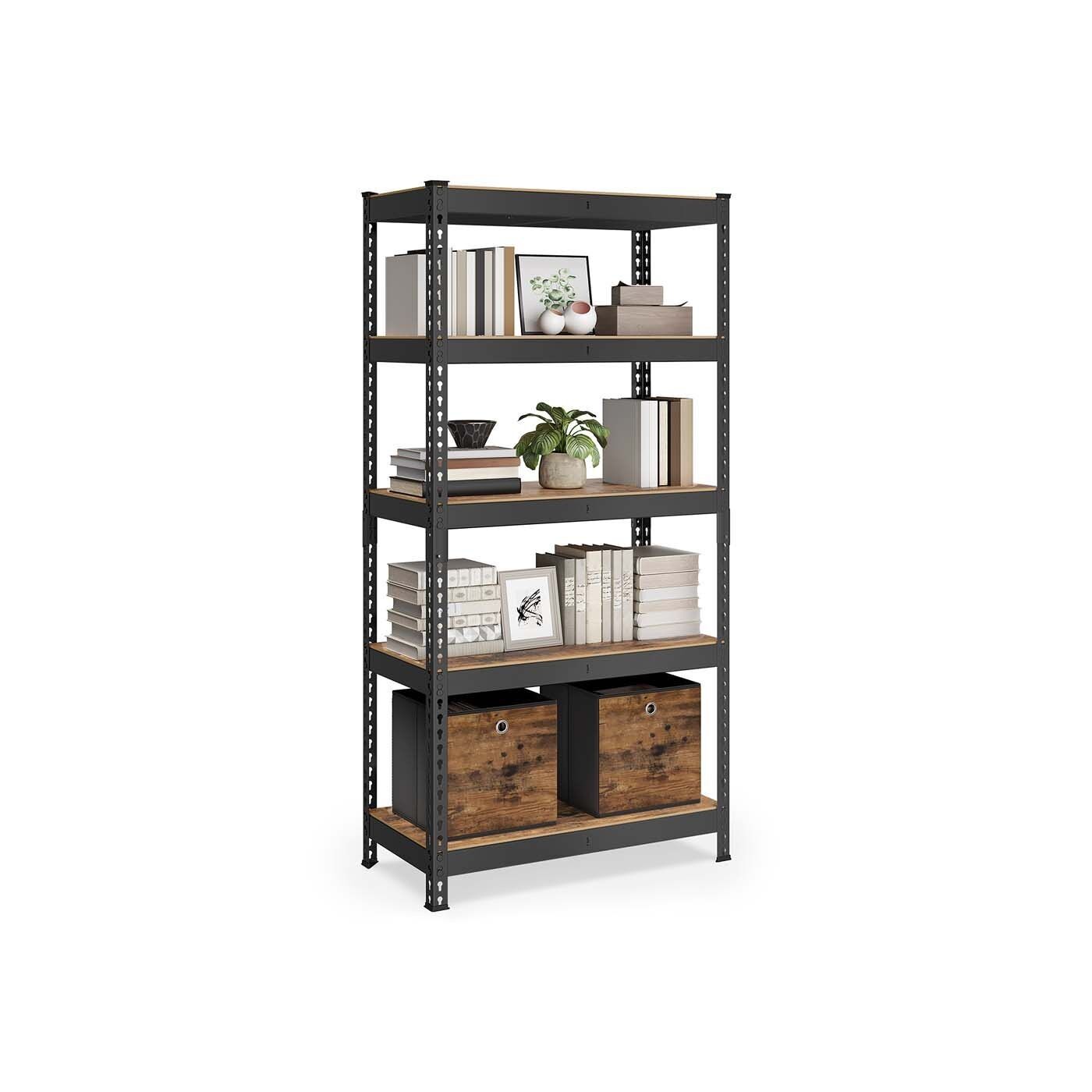 Libreria robusta con 5 ripiani, 45 x 90 x 180 cm, marrone vintage