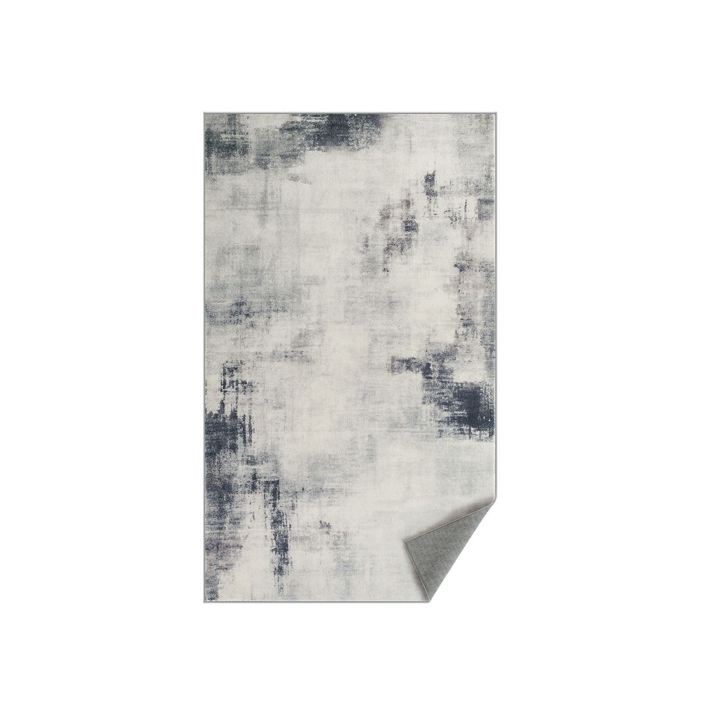 Tappeto 92 x 153 cm lavabile in lavatrice grigio tortora