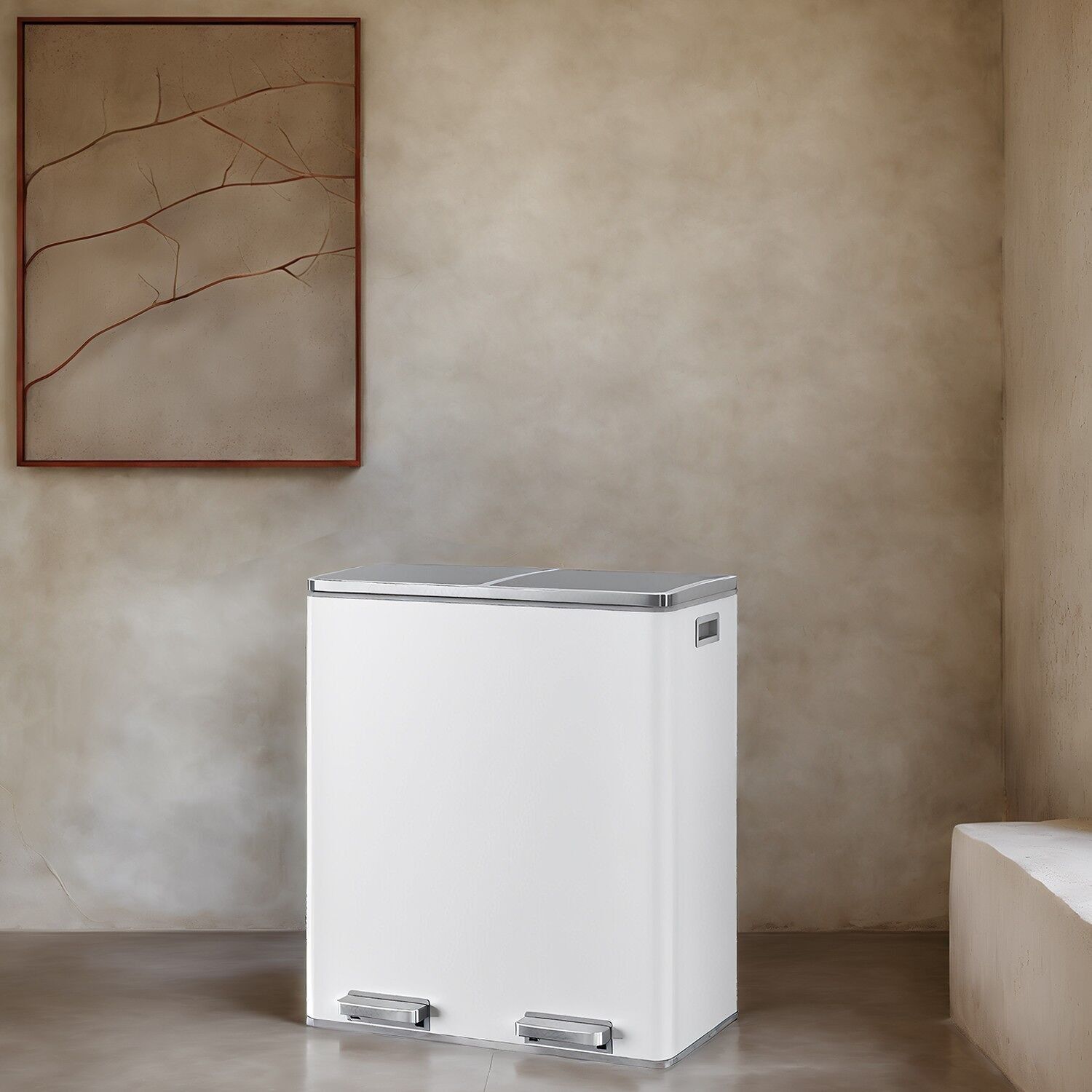 Pattumiera, 2 x 30 litri, 2 scomparti - 58,6 x 32 x 65 cm 1