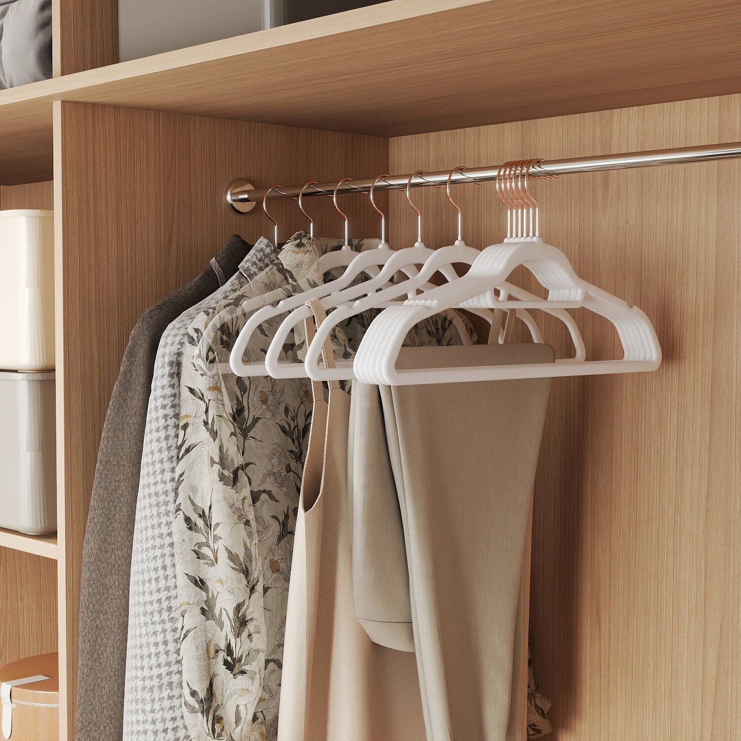 Grucce in velluto, set da 50, grucce per cappotti - 43,5 cm