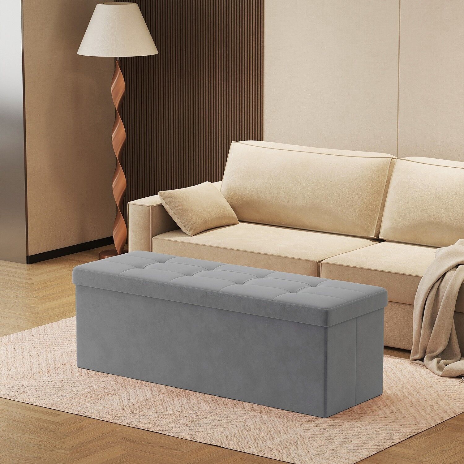 Sgabello con vano contenitore, panca, 38 x 110 x 38 cm, 4 pezzi.