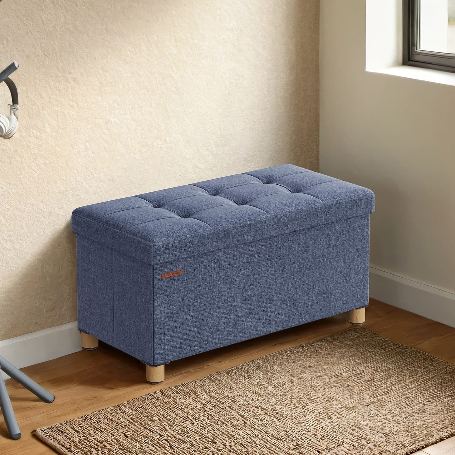 Sgabello con vano contenitore, panca pieghevole con supporto, scatola di montaggio - 38 x 110 x 40 cm 2 pz.