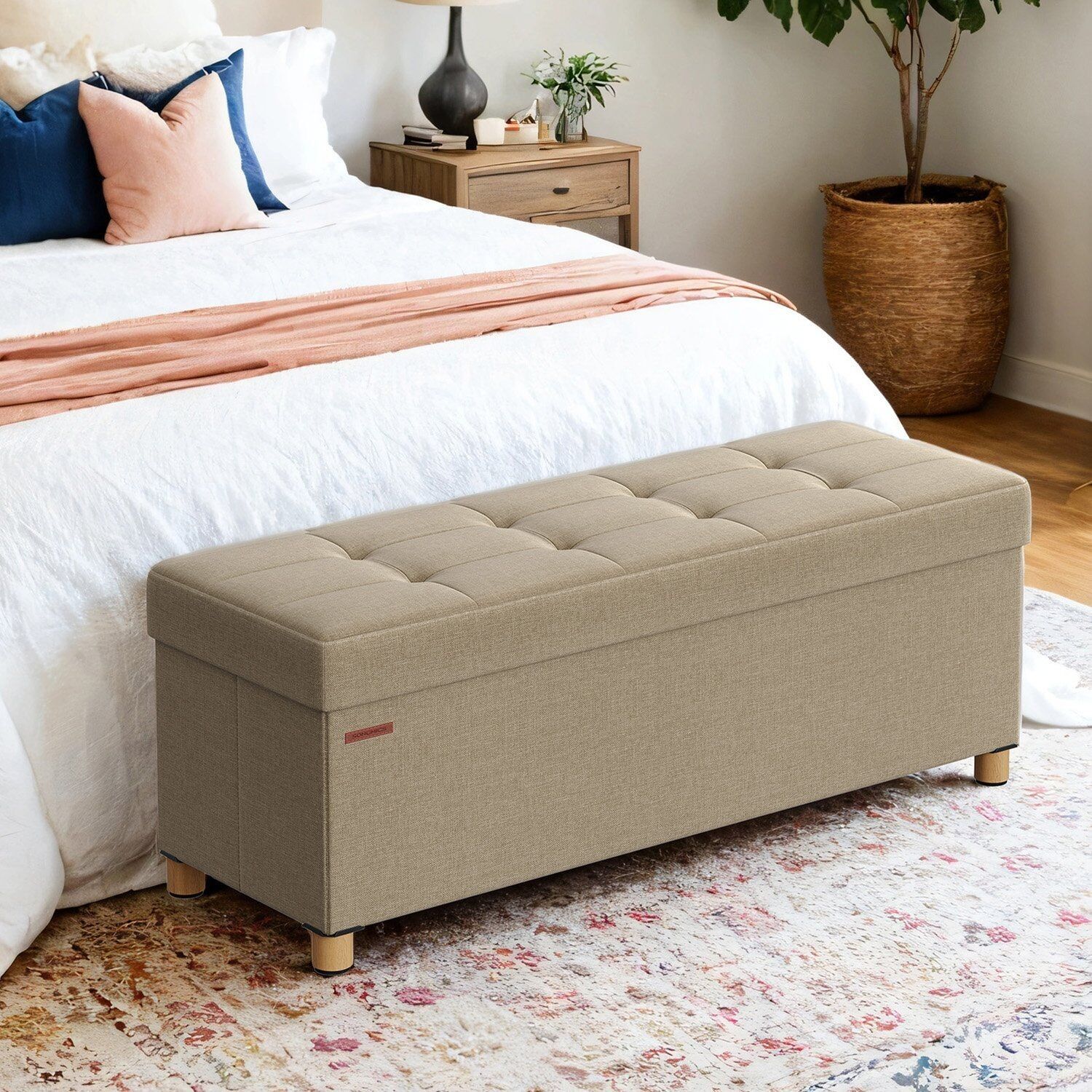 Sgabello, panca pieghevole con supporto, gambe - 38 x 110 x 40 cm 2