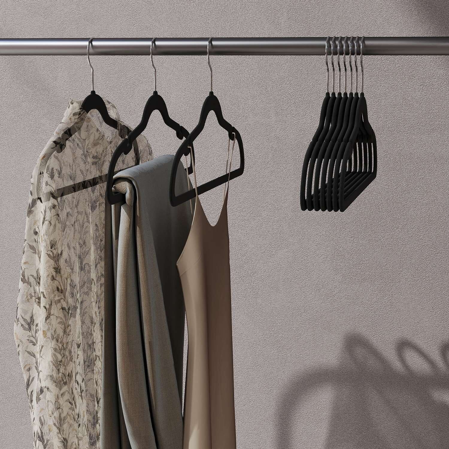 Grucce in velluto, set da 50, antiscivolo, spalle dentellate - 0,6 cm