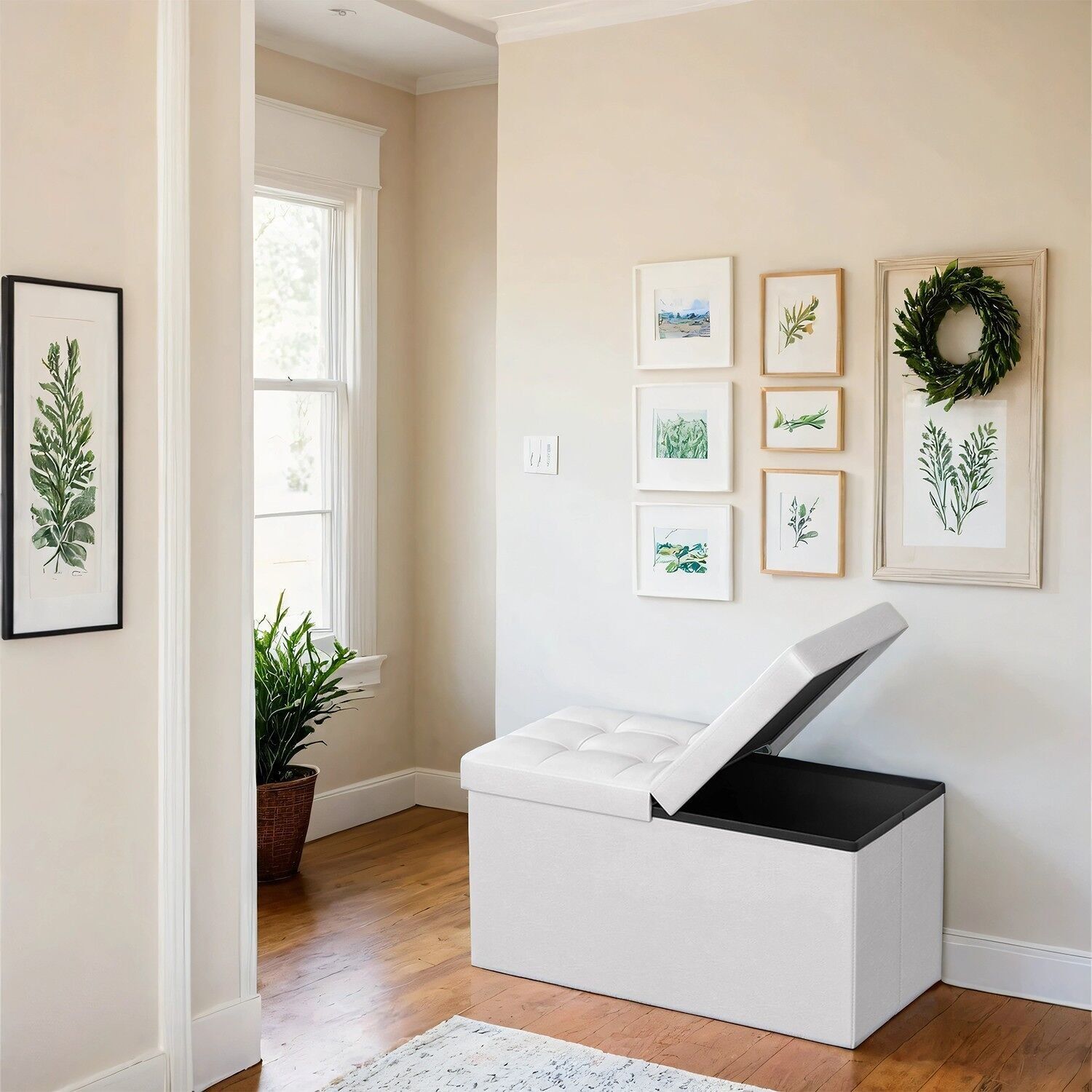 Panca con spazio contenitore, cassettiera pieghevole, cassapanca portaoggetti - 38 x 76 x 38 cm