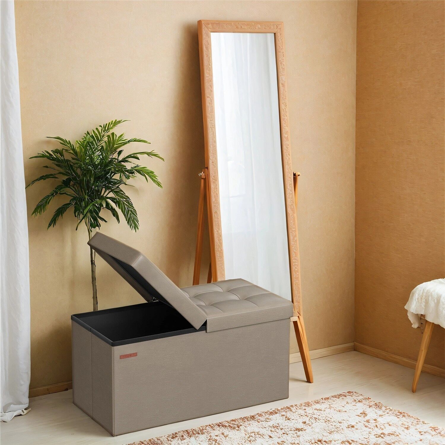 Panca pieghevole 89 litri 38 x 76 x 38 cm cammello marrone 1