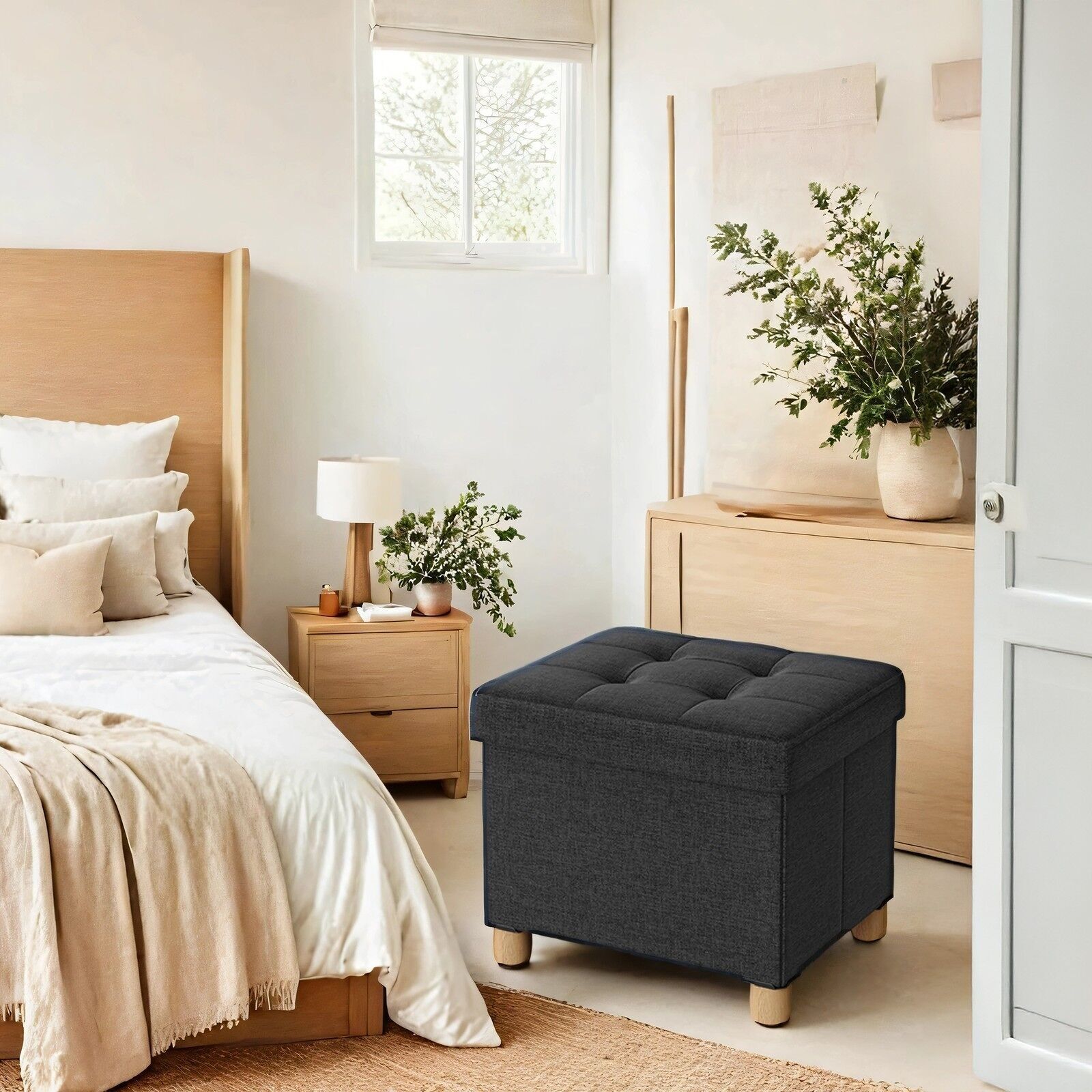 Divano con barra ribaltabile 32 x 40 x 33,5 cm con spazio contenitore nero 1