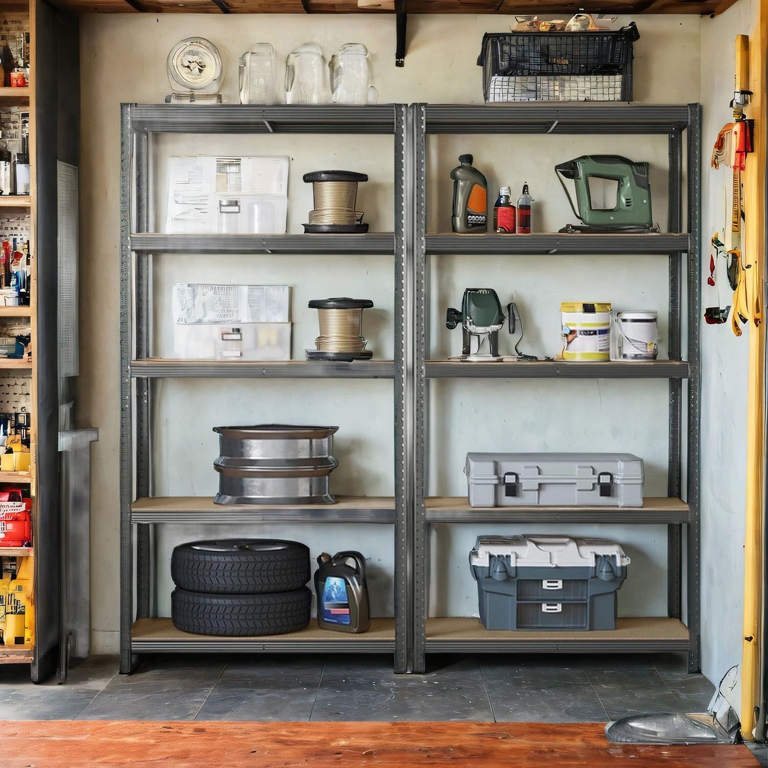 Scaffalature per carichi pesanti, scaffalature per stoccaggio, scaffalature per scantinati - 40 x 90 x 180 cm 4