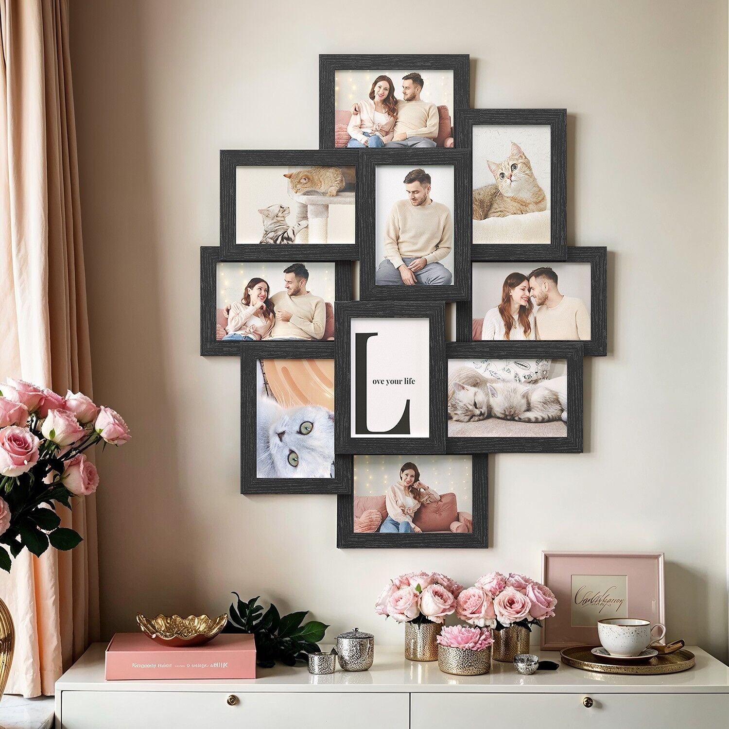 Cornice collage 10 foto nero - 10 x 15 cm 1