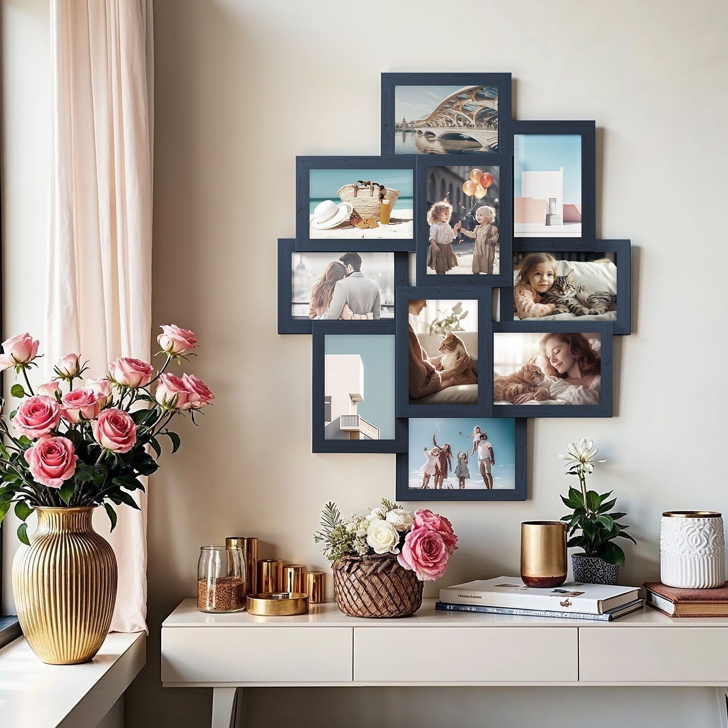 10 cornici per foto 10 x 15 cm blu navy 1