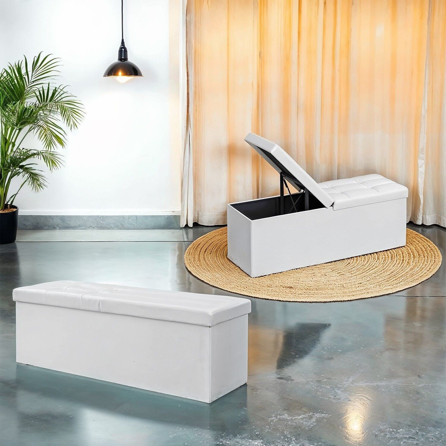 Panca con spazio contenitore, cassettiera pieghevole, cassapanca portaoggetti - 110 x 38 x 38 cm