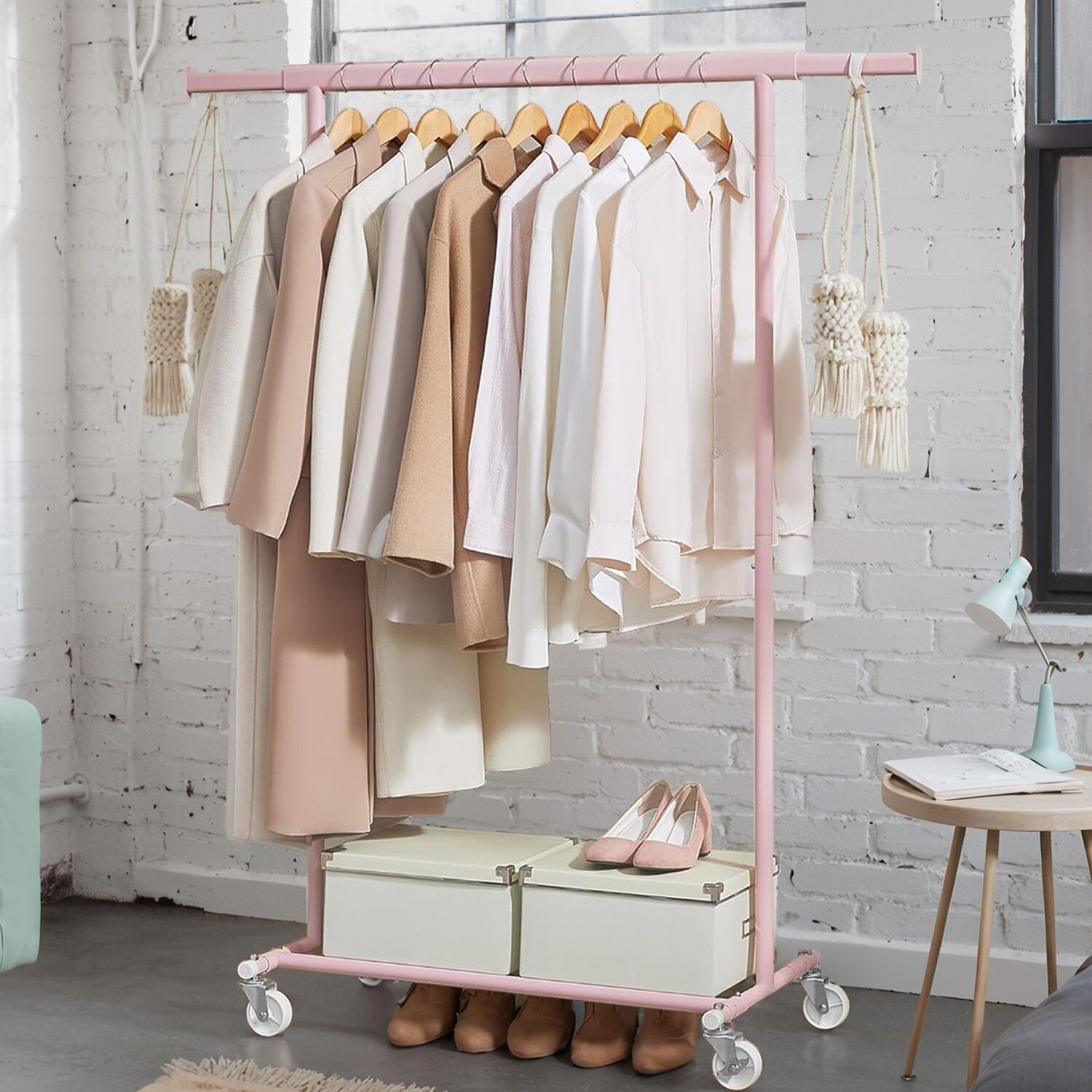 Appendiabiti, appendiabiti su ruote, barre appendiabiti accessibili - 45 x 92 x 161,5 cm 1