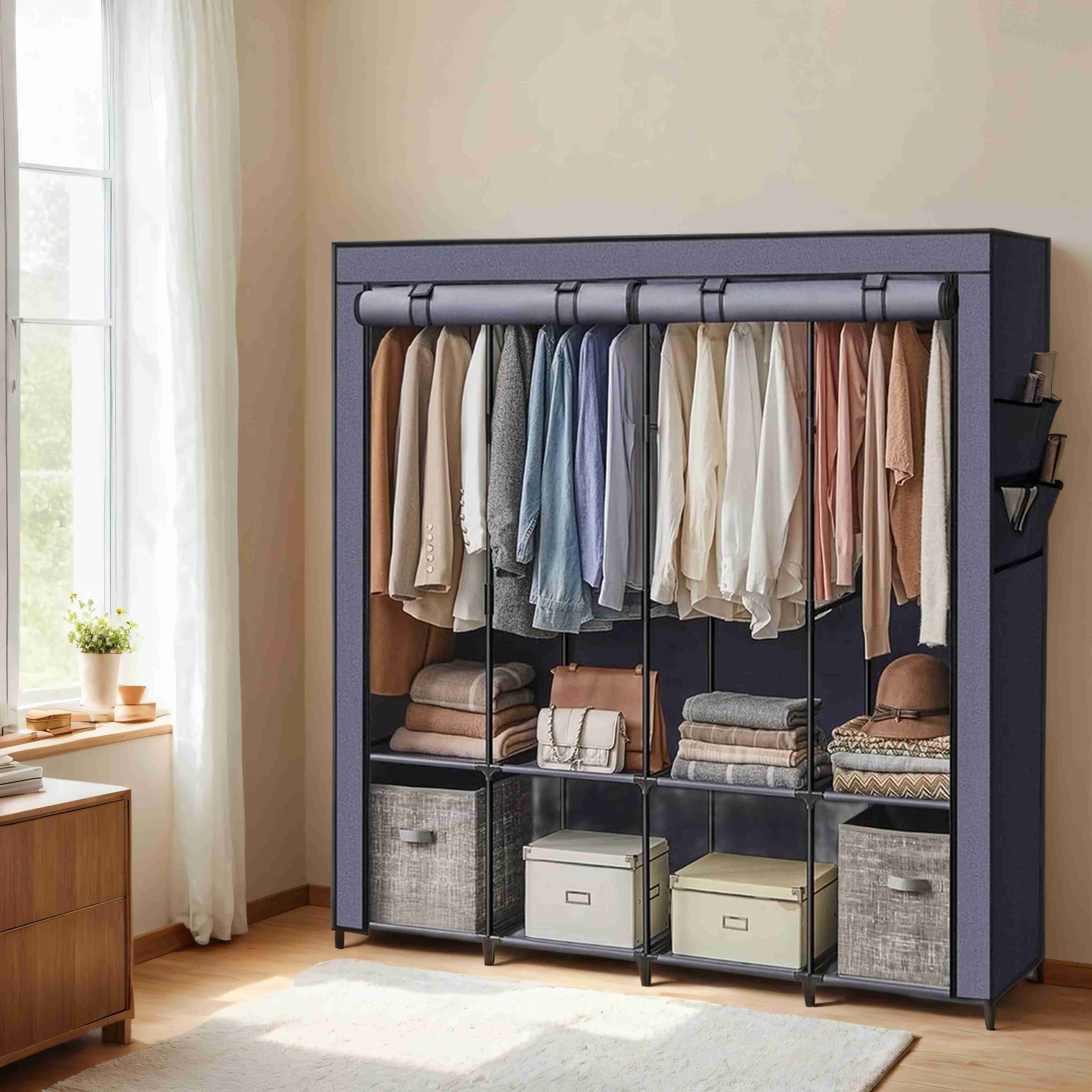 Armadio in tessuto, 45 x 170 x 167 cm 2