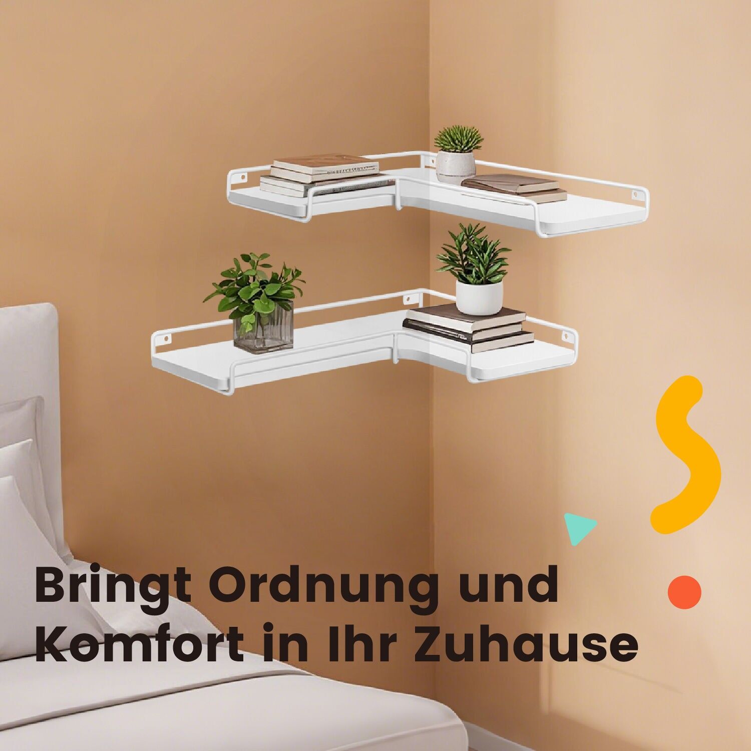 Mensola angolare a L, set da 2, mensola da parete - 40 cm 1