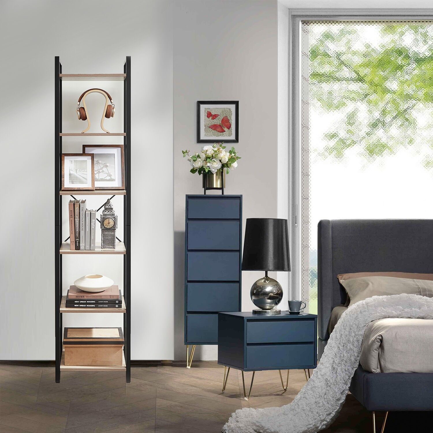 Mensola, libreria, mensola in piedi - 30 x 40 x 187,5 cm 1