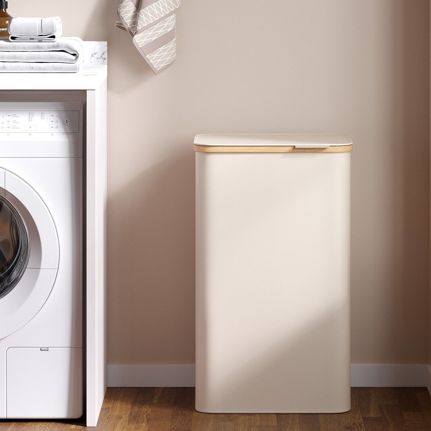 Cesto portabiancheria, raccoglitore per biancheria con coperchio, 90 L - 42 x 32 x 70,5 cm