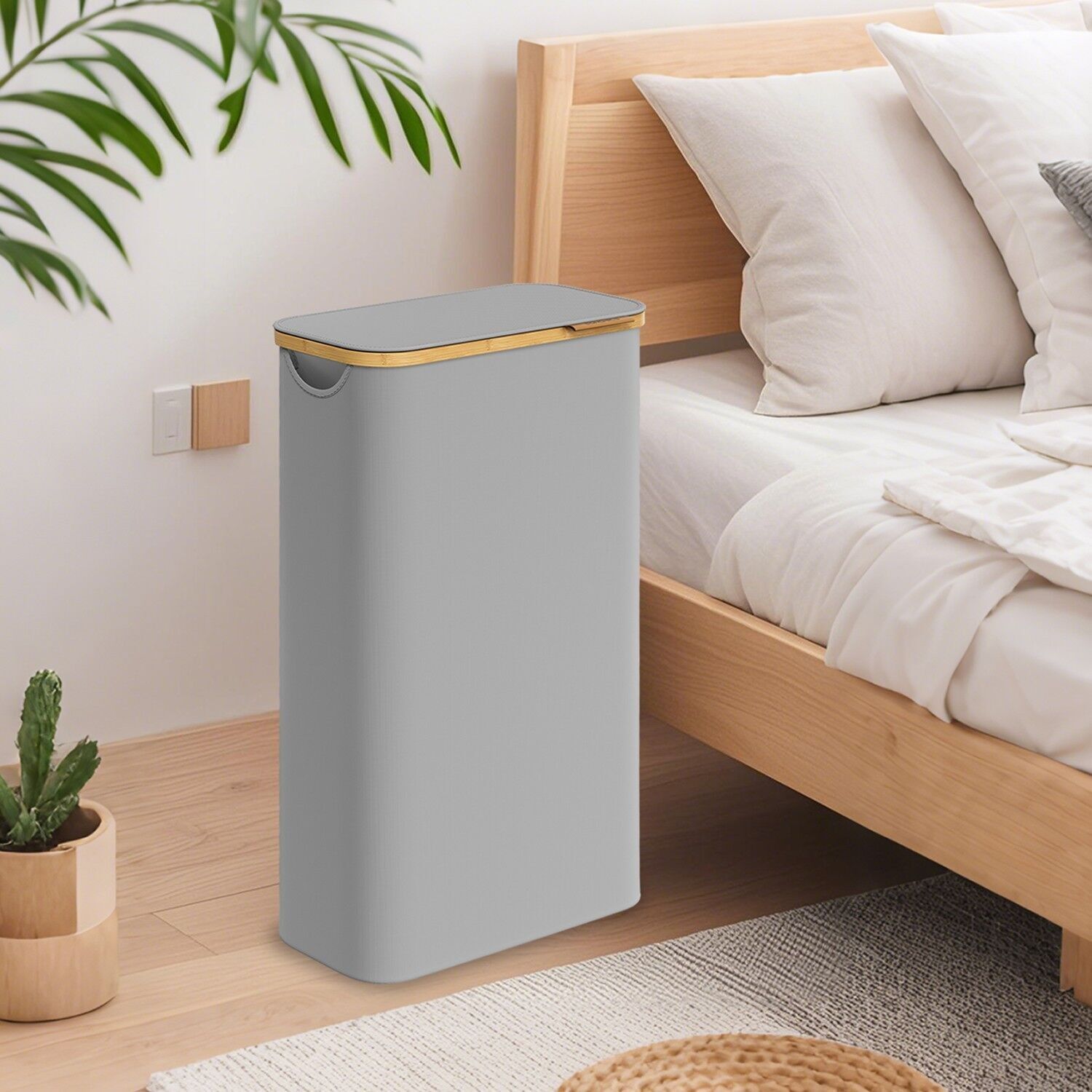 Cesto portabiancheria, contenitore portabiancheria con coperchio, 65 L - 42 x 22,5 x 70,5 cm 1