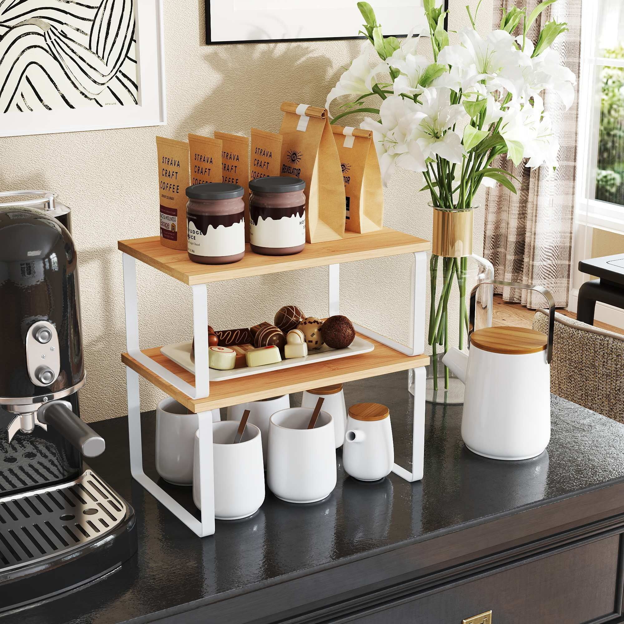 Set di 4 ripiani porta spezie per cucina - 19,5 x 29,7 x 15,8 cm