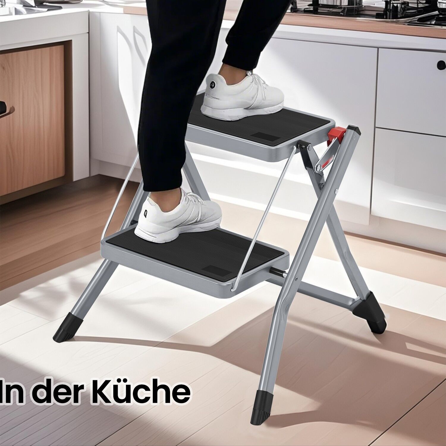 Scala a pioli, scala a 2 gradini, gradino pieghevole - 20 cm