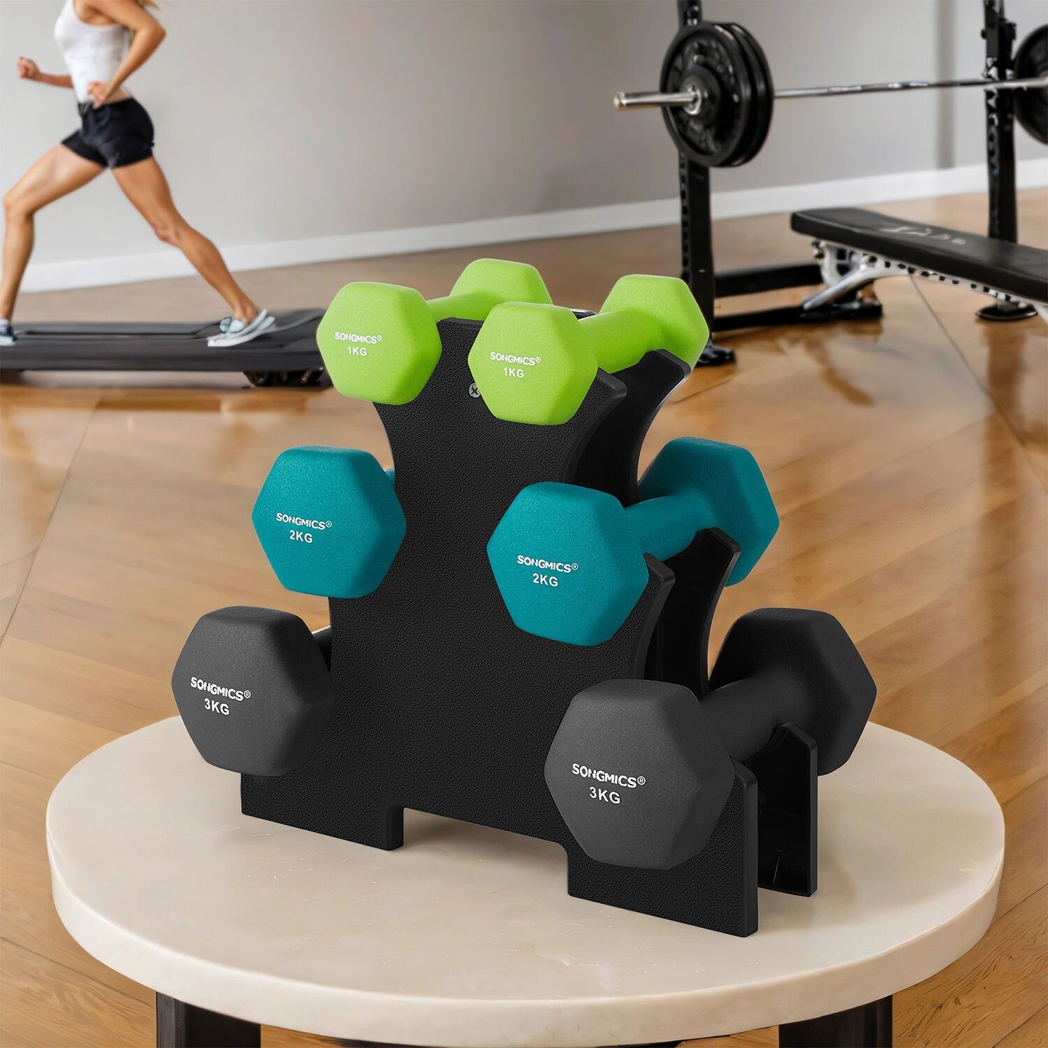 Set di manubri con supporto per manubri 1