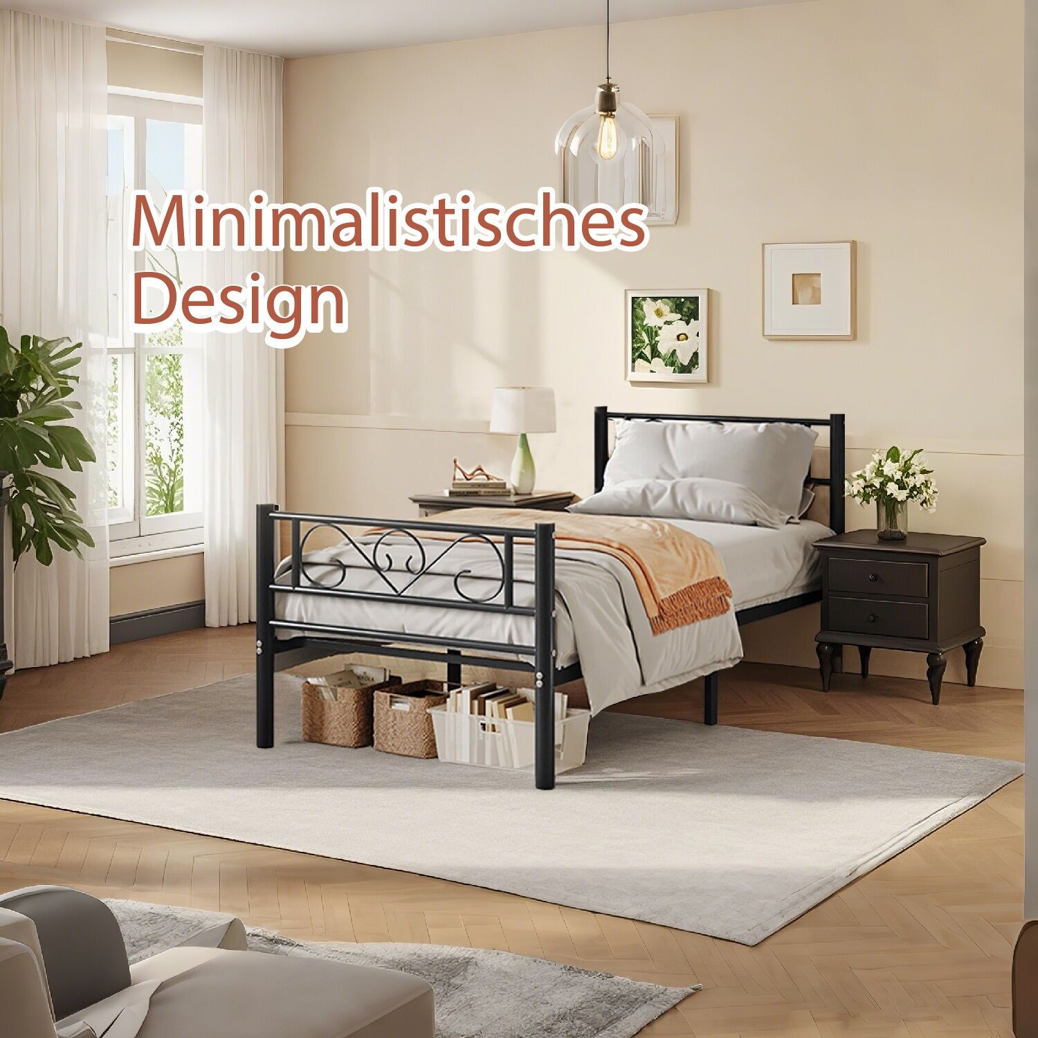 Struttura letto singolo, letto per ospiti, struttura letto - 190 x 90 cm